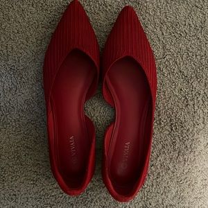 Red Vivaia flats barely worn, excellent condition